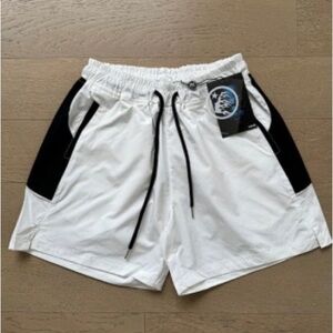 Stylish White and Black Athletic Shorts